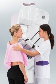 Woman getting a Mammogram